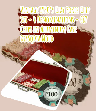 Poker chip set in metal case