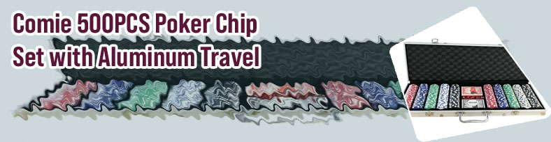 Poker chip set with aluminum case