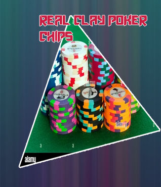 Real clay poker chips